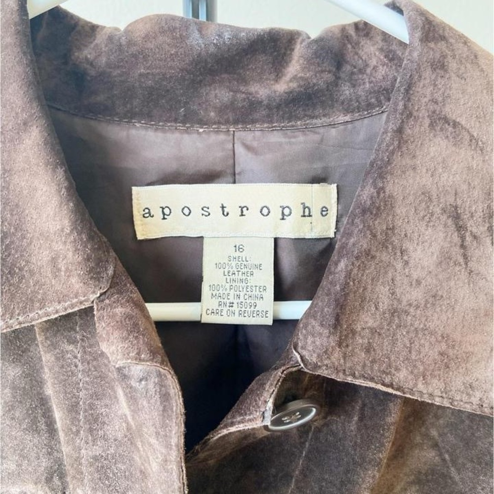 Apostrophe Dark Brown Suede Button-Front Jacket - image 4